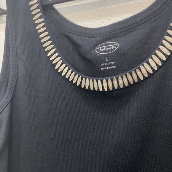 Talbots ribbed embellished tank top black - Picture 3 of 6